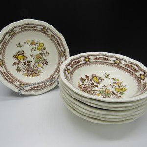 Vintage Mason's Ironstone 6" Cereal Bowls.  Manchu Brown.